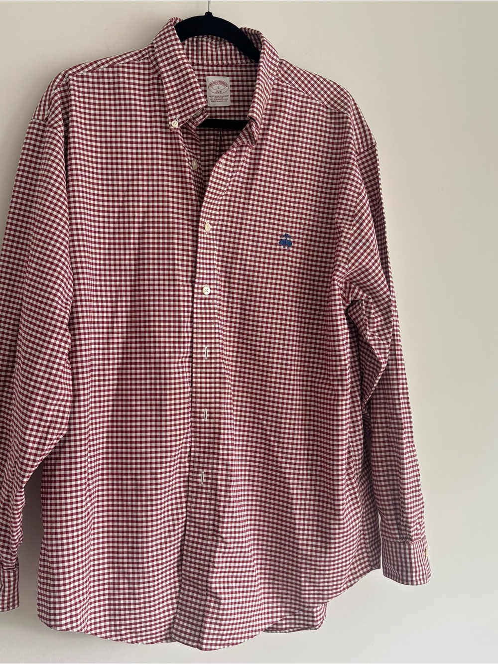 Brooks Brothers Red Gingham Button-Down Shirt preppy large